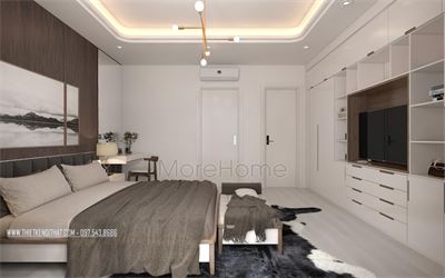  Thiết kế giường gỗ biệt thự hiện đại -Vinhomes Thăng Long